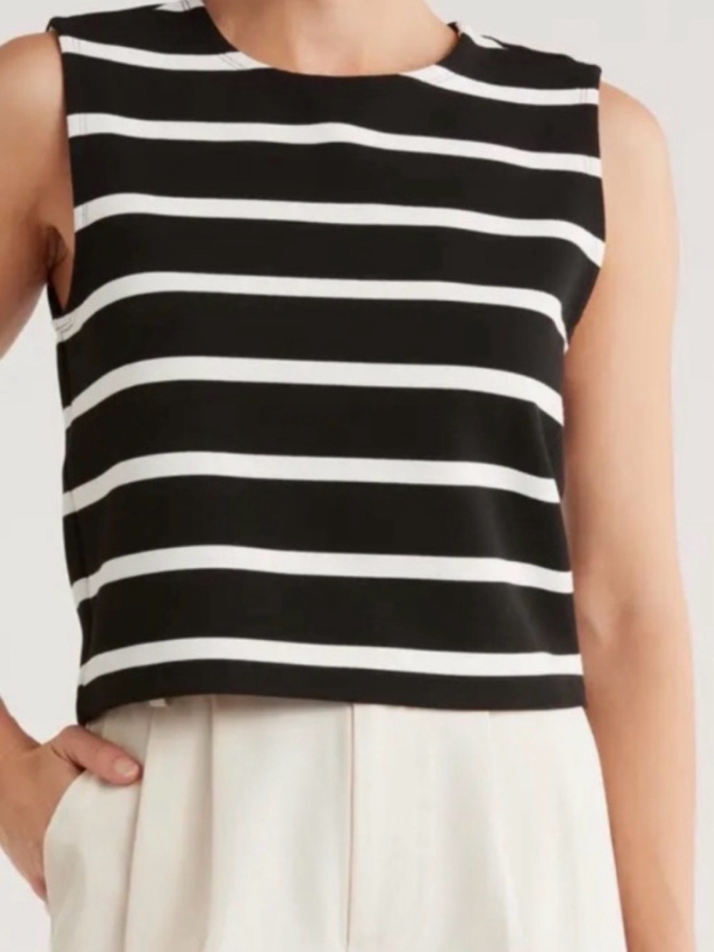 rag & bone Black and White Striped Tank Top